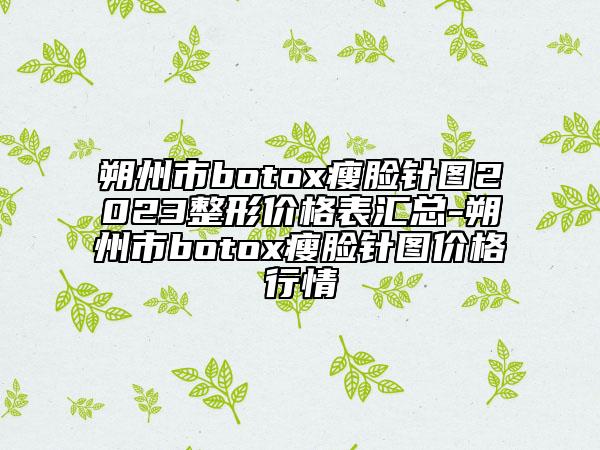 朔州市botox瘦脸针图2023整形价格表汇总-朔州市botox瘦脸针图价格行情