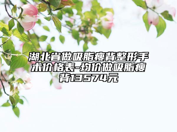 湖北省做吸脂瘦背整形手术价格表-均价做吸脂瘦背13574元
