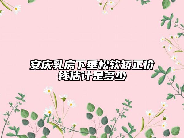 安庆乳房下垂松软矫正价钱估计是多少