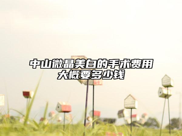 中山微晶美白的手术费用大概要多少钱