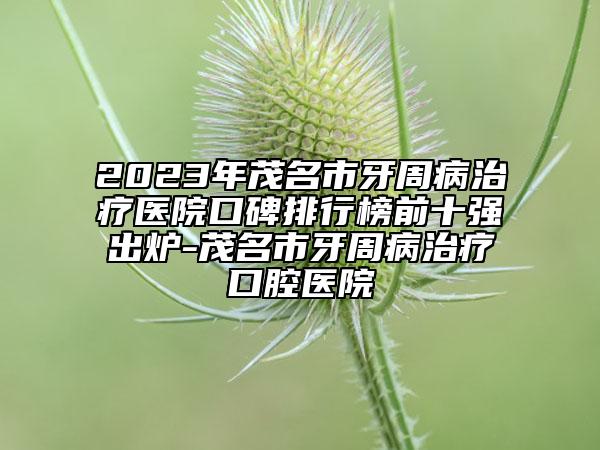 2023年茂名市牙周病治疗医院口碑排行榜前十强出炉-茂名市牙周病治疗口腔医院
