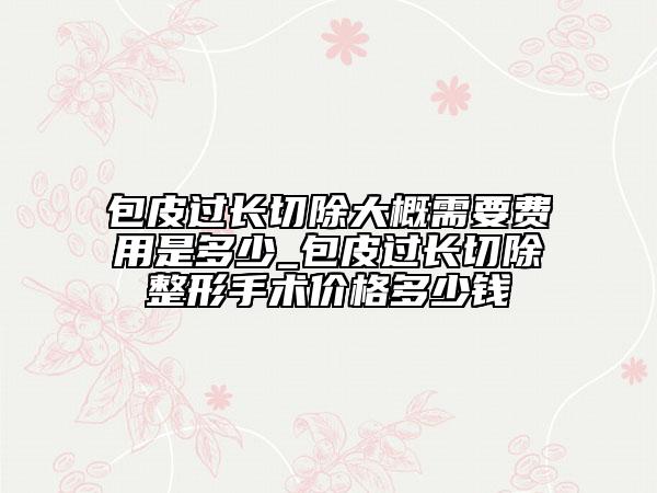 包皮过长切除大概需要费用是多少_包皮过长切除整形手术价格多少钱