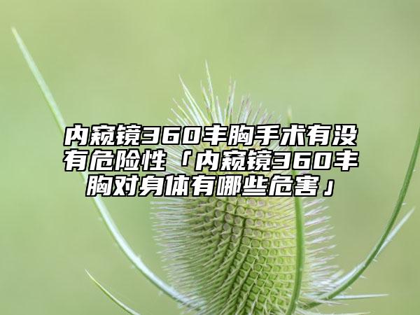 内窥镜360丰胸手术有没有危险性「内窥镜360丰胸对身体有哪些危害」