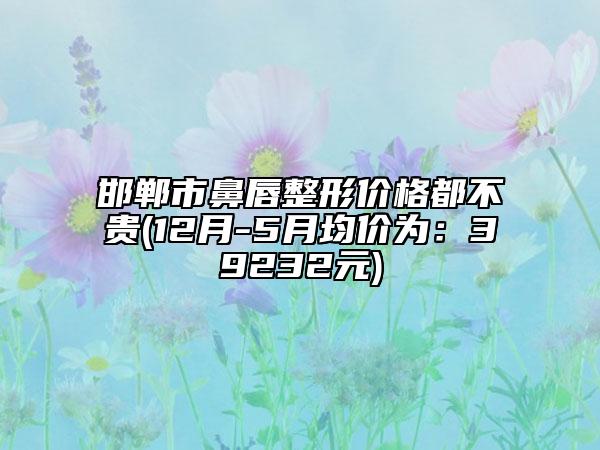 邯郸市鼻唇整形价格都不贵(12月-5月均价为：39232元)