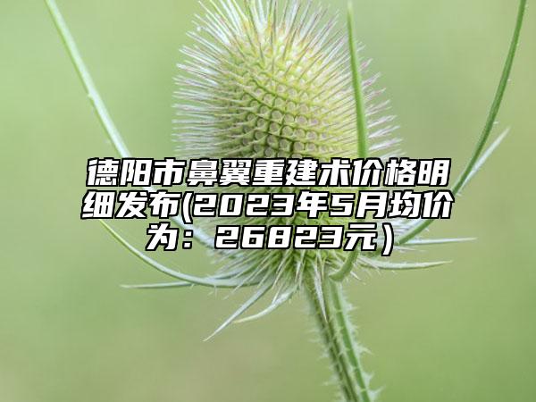 德阳市鼻翼重建术价格明细发布(2023年5月均价为：26823元）