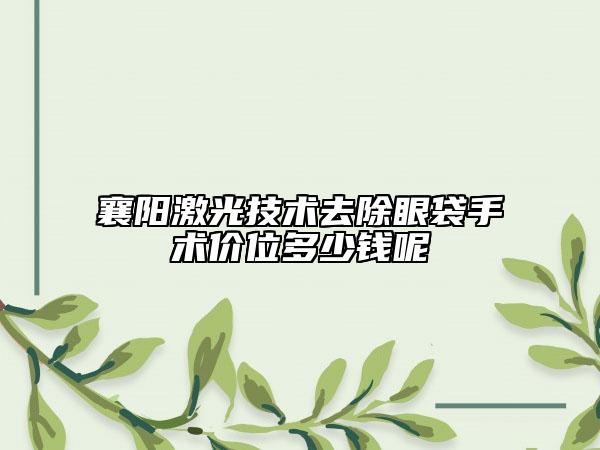 襄阳激光技术去除眼袋手术价位多少钱呢