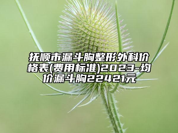 抚顺市漏斗胸整形外科价格表(费用标准)2023-均价漏斗胸22421元