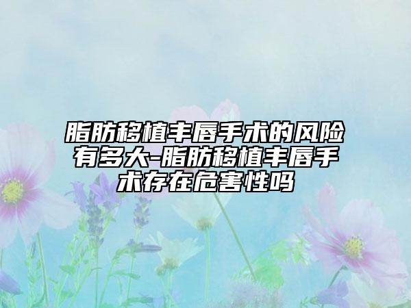 脂肪移植丰唇手术的风险有多大-脂肪移植丰唇手术存在危害性吗