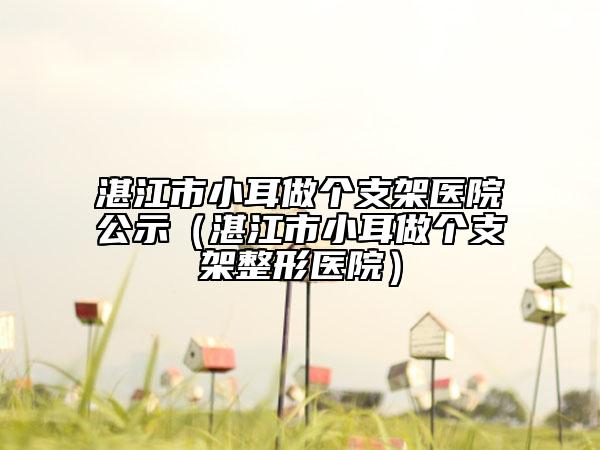 湛江市小耳做个支架医院公示（湛江市小耳做个支架整形医院）