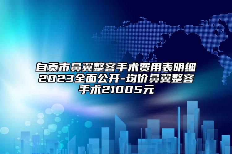 自贡市鼻翼整容手术费用表明细2023全面公开-均价鼻翼整容手术21005元