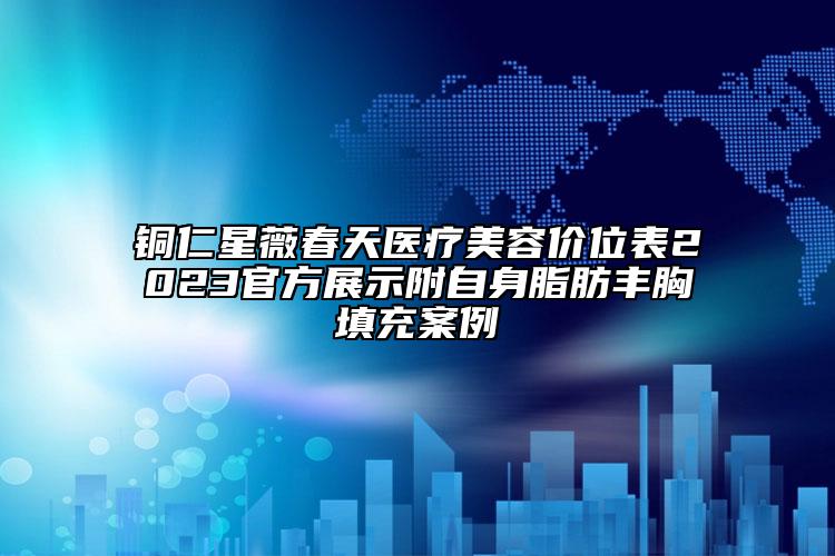 铜仁星薇春天医疗美容价位表2023官方展示附自身脂肪丰胸填充案例