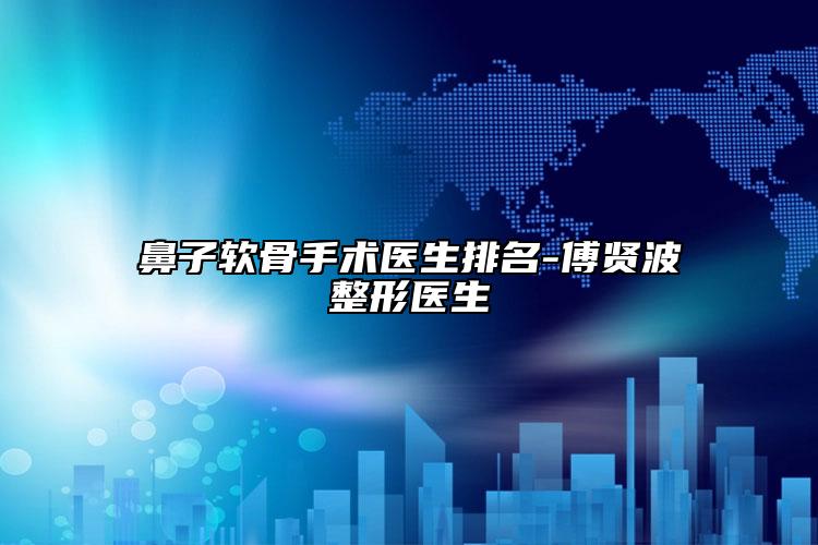 鼻子软骨手术医生排名-傅贤波整形医生