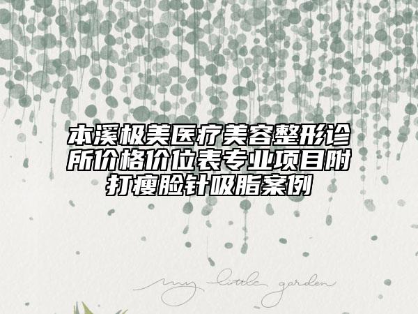 本溪极美医疗美容整形诊所价格价位表专业项目附打瘦脸针吸脂案例