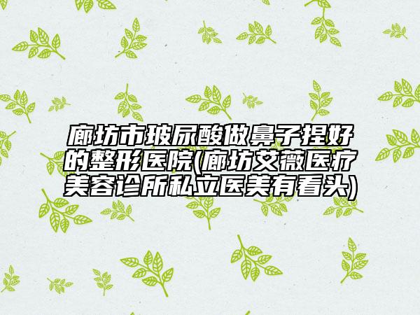 廊坊市玻尿酸做鼻子捏好的整形医院(廊坊艾薇医疗美容诊所私立医美有看头)