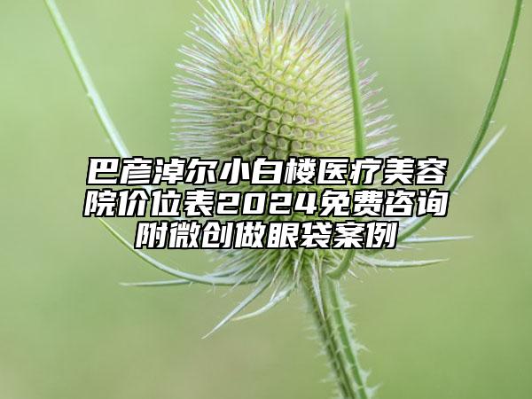 巴彦淖尔小白楼医疗美容院价位表2024免费咨询附微创做眼袋案例