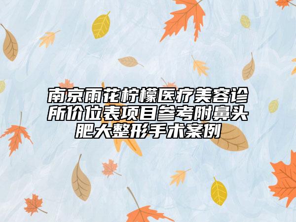 南京雨花柠檬医疗美容诊所价位表项目参考附鼻头肥大整形手术案例