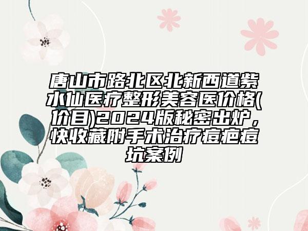 唐山市路北区北新西道紫水仙医疗整形美容医价格(价目)2024版秘密出炉，快收藏附手术治疗痘疤痘坑案例