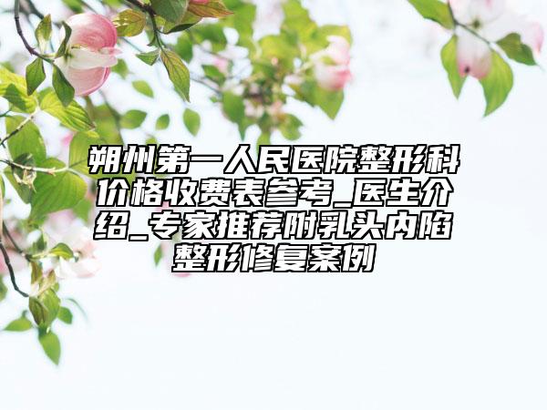 朔州第一人民医院整形科价格收费表参考_医生介绍_专家推荐附乳头内陷整形修复案例