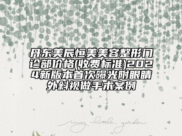 丹东美辰恒美美容整形门诊部价格(收费标准)2024新版本首次曝光附眼睛外斜视做手术案例