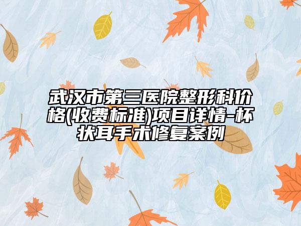 武汉市第三医院整形科价格(收费标准)项目详情-杯状耳手术修复案例