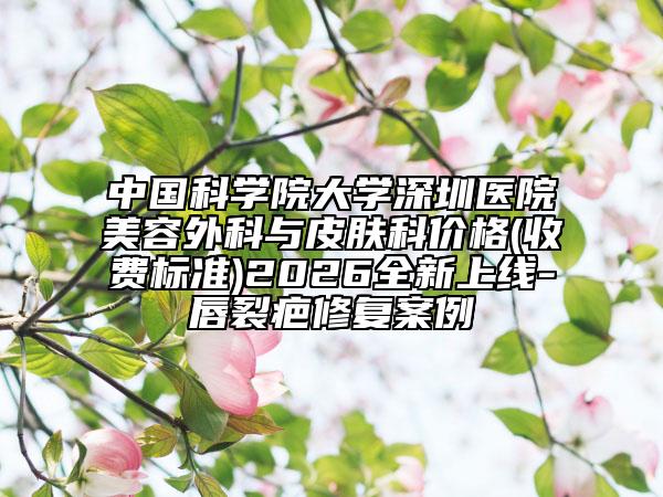 中国科学院大学深圳医院美容外科与皮肤科价格(收费标准)2026全新上线-唇裂疤修复案例