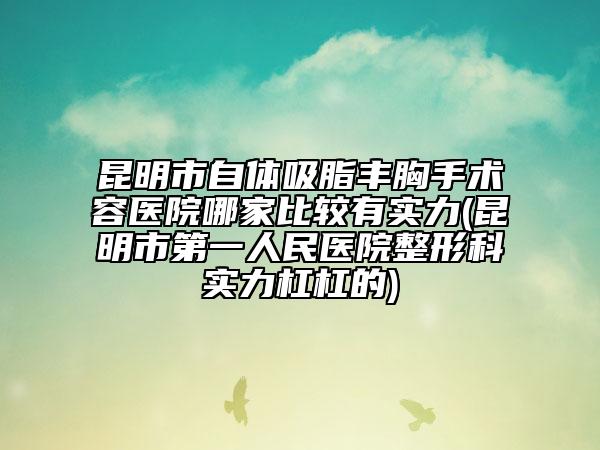 昆明市自体吸脂丰胸手术容医院哪家比较有实力(昆明市第一人民医院整形科实力杠杠的)
