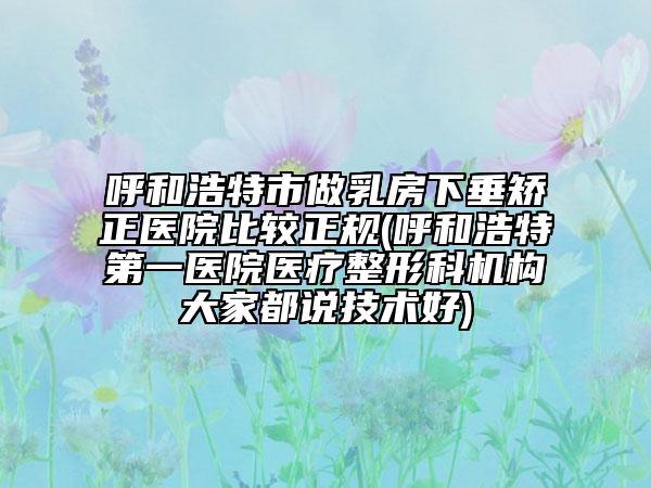 呼和浩特市做乳房下垂矫正医院比较正规(呼和浩特第一医院医疗整形科机构大家都说技术好)