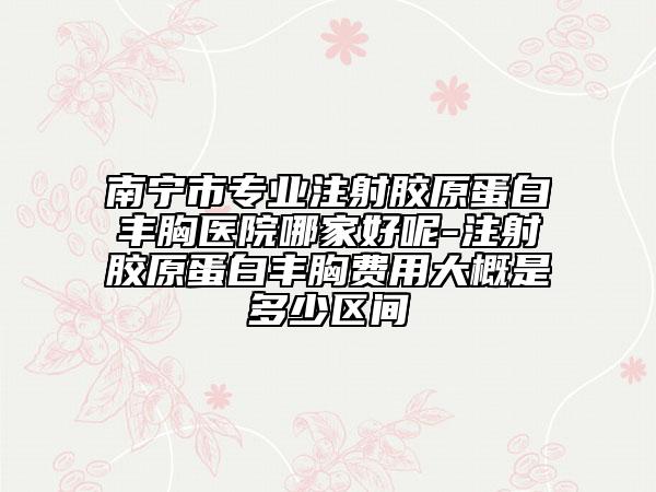 南宁市专业注射胶原蛋白丰胸医院哪家好呢-注射胶原蛋白丰胸费用大概是多少区间