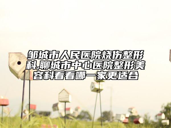 邹城市人民医院烧伤整形科,聊城市中心医院整形美容科看看哪一家更适合