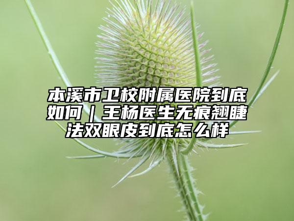 本溪市卫校附属医院到底如何｜王杨医生无痕翘睫法双眼皮到底怎么样