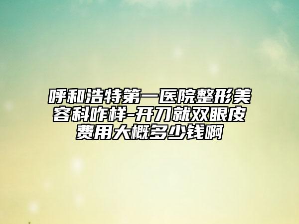 呼和浩特第一医院整形美容科咋样-开刀就双眼皮费用大概多少钱啊