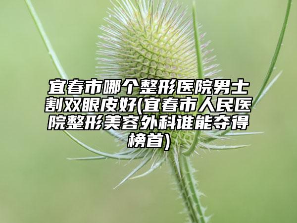 宜春市哪个整形医院男士割双眼皮好(宜春市人民医院整形美容外科谁能夺得榜首)