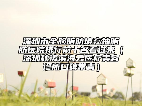 深圳市全脸脂肪填充抽脂肪医院排行前十名看过来（深圳秋涛滨海云医疗美容诊所口碑常青）