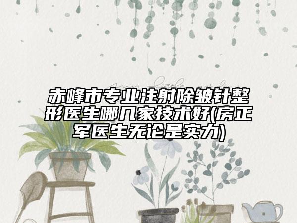 赤峰市专业注射除皱针整形医生哪几家技术好(房正军医生无论是实力)