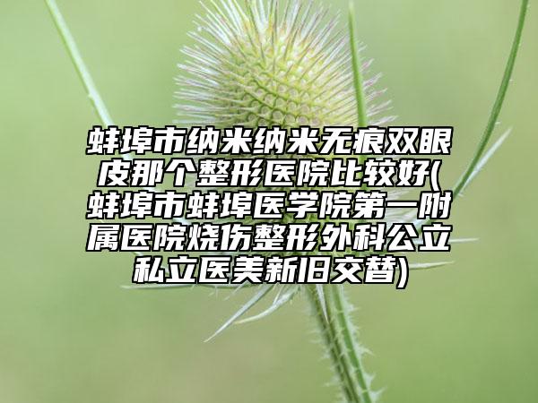 蚌埠市纳米纳米无痕双眼皮那个整形医院比较好(蚌埠市蚌埠医学院第一附属医院烧伤整形外科公立私立医美新旧交替)