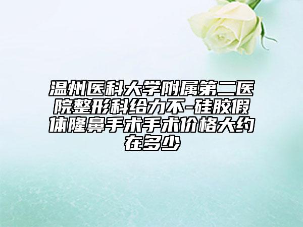 温州医科大学附属第二医院整形科给力不-硅胶假体隆鼻手术手术价格大约在多少