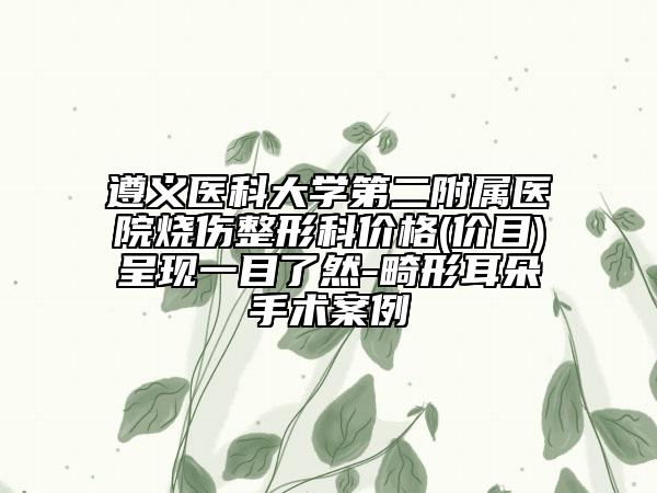 遵义医科大学第二附属医院烧伤整形科价格(价目)呈现一目了然-畸形耳朵手术案例