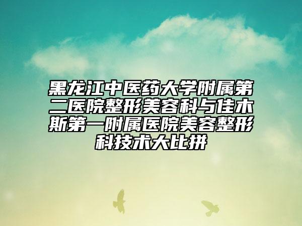 黑龙江中医药大学附属第二医院整形美容科与佳木斯第一附属医院美容整形科技术大比拼