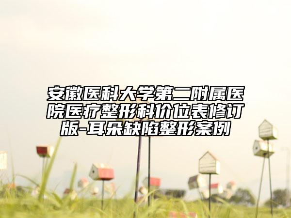 安徽医科大学第二附属医院医疗整形科价位表修订版-耳朵缺陷整形案例