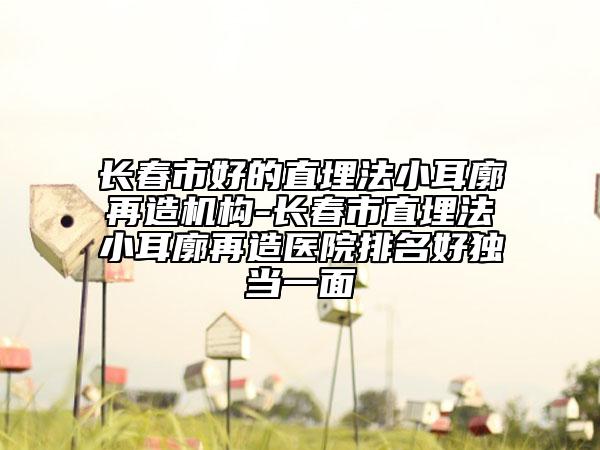 长春市好的直埋法小耳廓再造机构-长春市直埋法小耳廓再造医院排名好独当一面