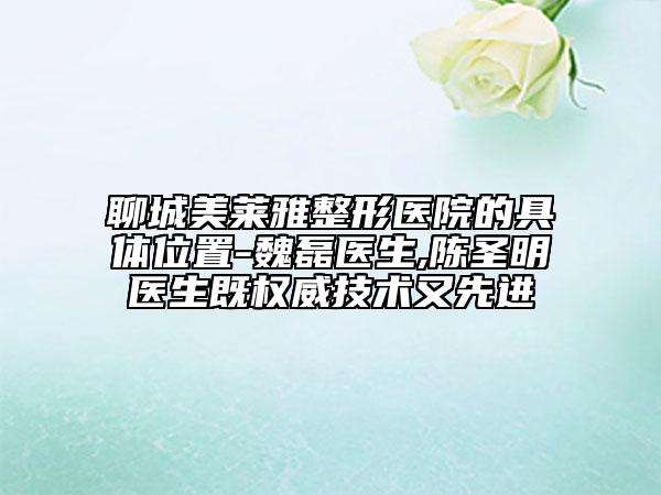 聊城美莱雅整形医院的具体位置-魏磊医生,陈圣明医生既权威技术又先进
