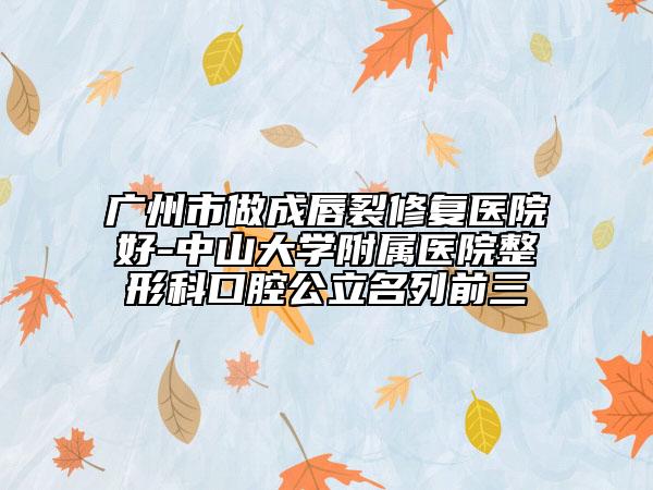 广州市做成唇裂修复医院好-中山大学附属医院整形科口腔公立名列前三