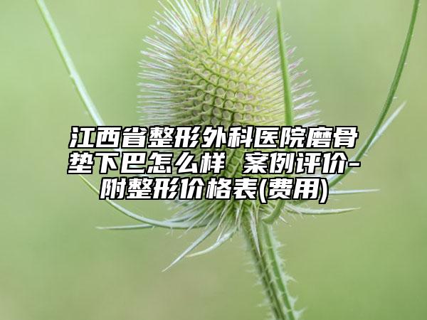 江西省整形外科医院磨骨垫下巴怎么样 案例评价-附整形价格表(费用)