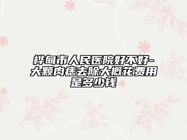 桦甸市人民医院好不好-大颗肉痣去除大概花费用是多少钱
