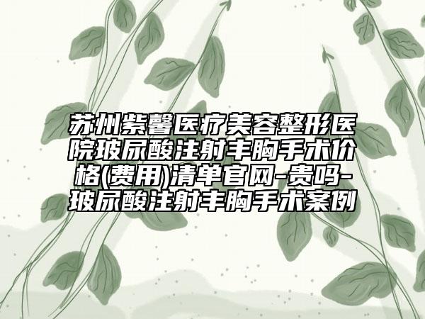 苏州紫馨医疗美容整形医院玻尿酸注射丰胸手术价格(费用)清单官网-贵吗-玻尿酸注射丰胸手术案例