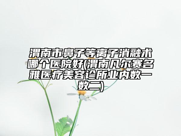 渭南市鼻子等离子消融术哪个医院好(渭南凡尔赛名雅医疗美容诊所业内数一数二)