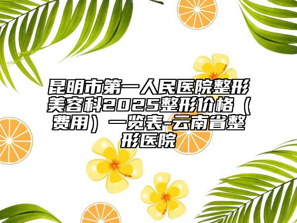 昆明市第一人民医院整形美容科2025整形价格（费用）一览表-云南省整形医院