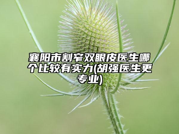 襄阳市割窄双眼皮医生哪个比较有实力(胡强医生更专业)