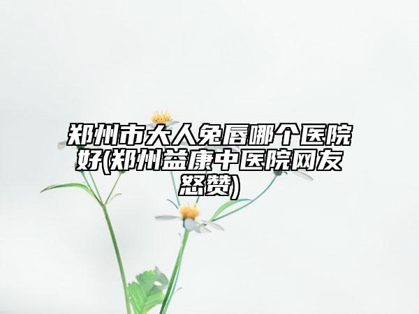 郑州市大人兔唇哪个医院好(郑州益康中医院网友怒赞)