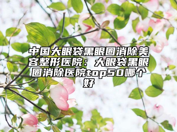中国大眼袋黑眼圈消除美容整形医院：大眼袋黑眼圈消除医院top50哪个好